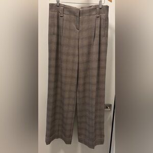 Boss Womens Tan Checkered Dress Pants